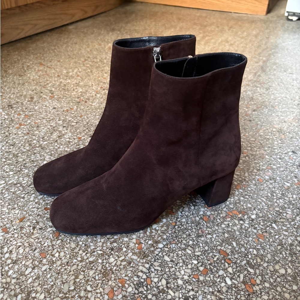 Prada Dark Brown Suede Ankle Boots Size 39